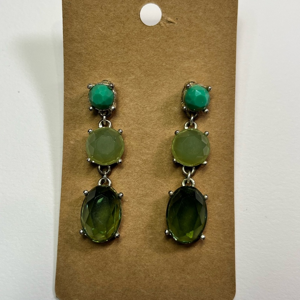 green and turquoise stud dangling earrings!